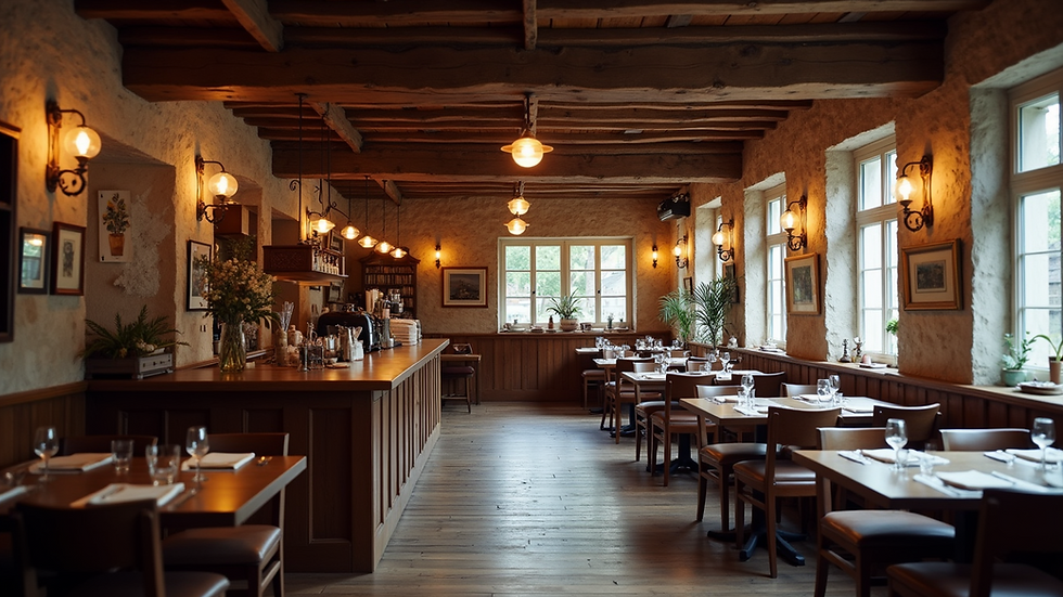 Eye-level view of the rustic interior of Sobrino de Botín