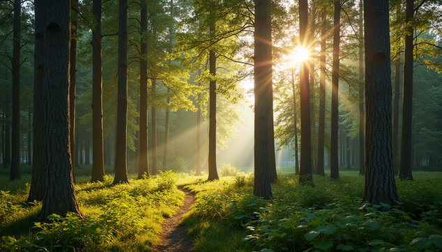 A tranquil forest in Sweden