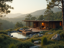 A luxury eco-lodge surrounded by nature
