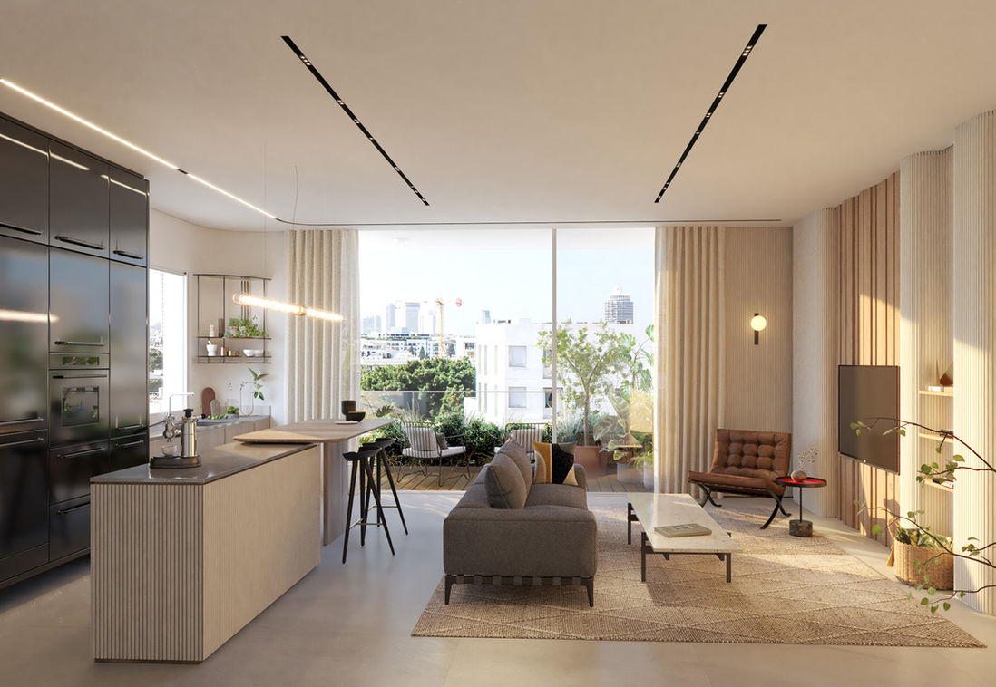 הדמיית דירה 4 חדרים, בפרוייקט בצלאל 26