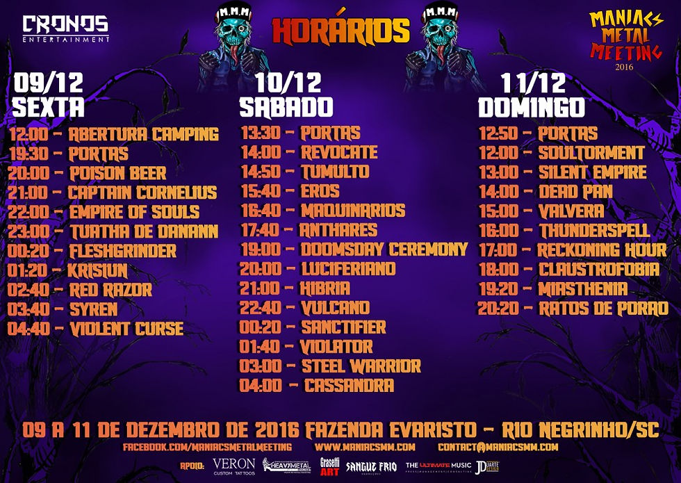 Maniacs Metal Meeting | Bandas confirmadas | Bolha Musical | Rafael Fioravanti