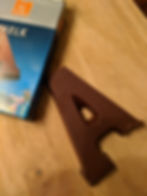 A chocolate of the letter A from Sinter Klaas.