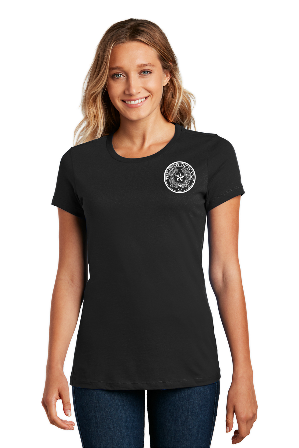 STATE OF TEXAS WOMENS TEE DM104L (Printed Logo)