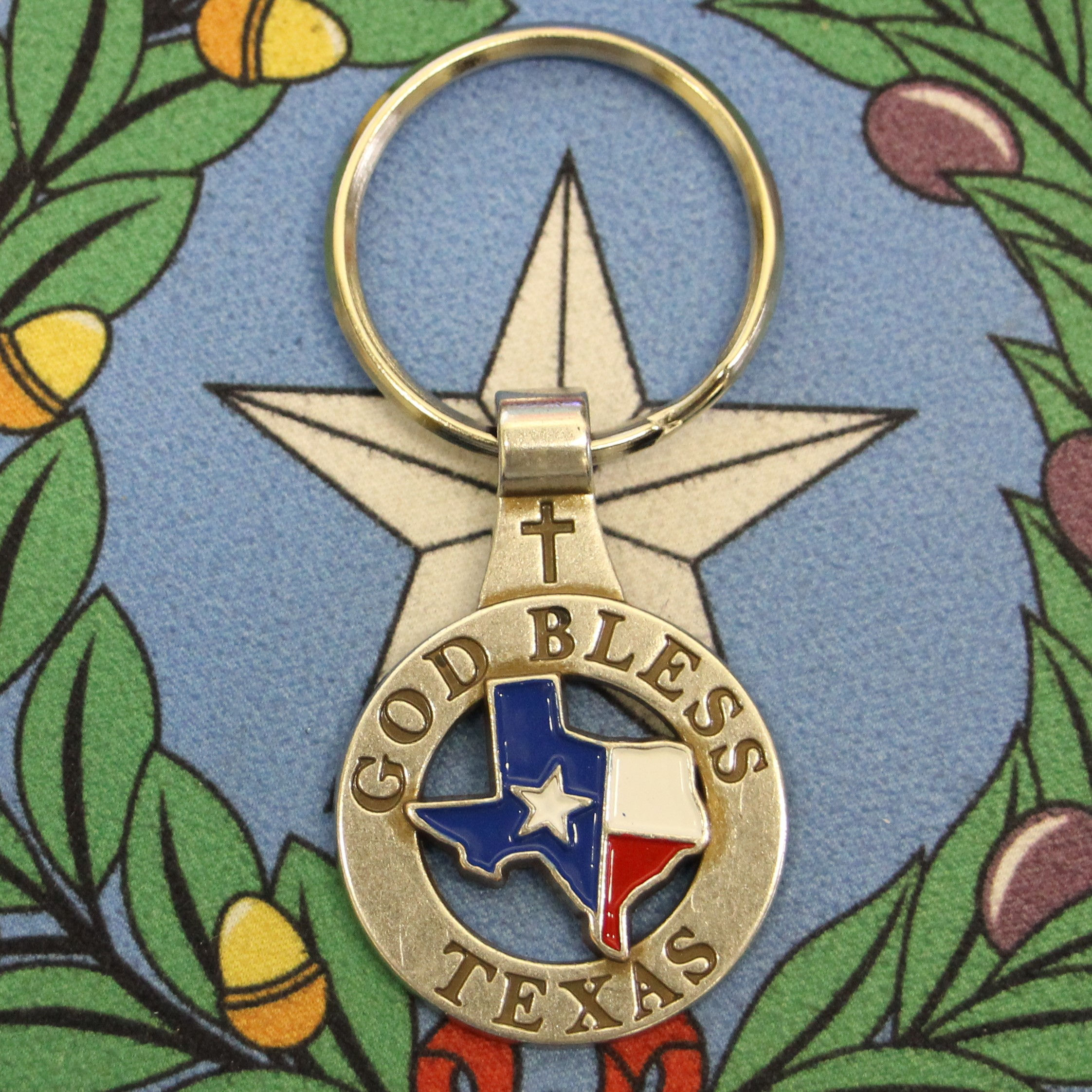 God Bless Texas Metal Key-Chain C- 11