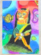 Mona Lisa Parody, Oil pastel by BaoBao