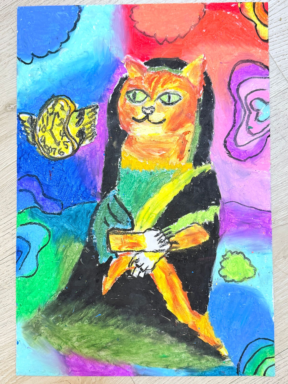Mona Lisa Parody, Oil pastel by BaoBao