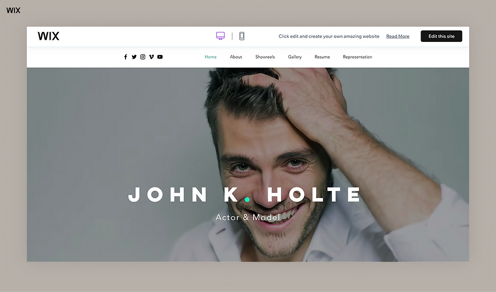 acting resume website template