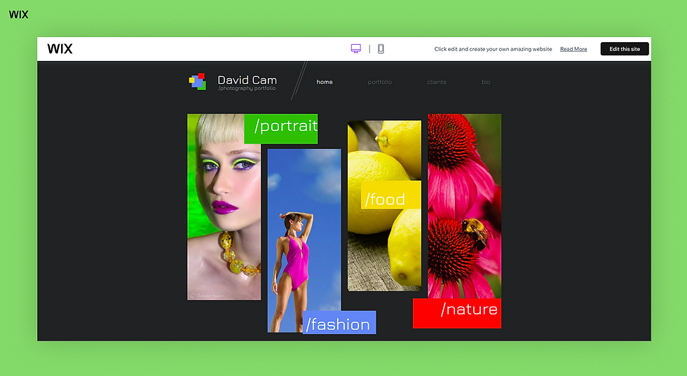 photographer website template