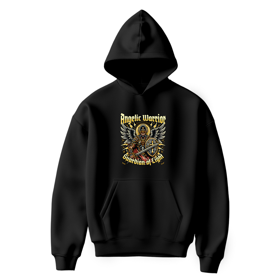 Angelic Warrior Kapşonlu Hoodie İçi Tüylü, Kalın Kumaş