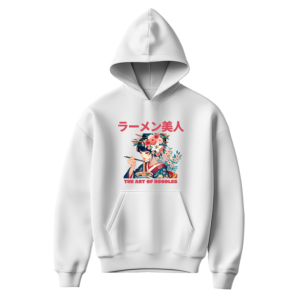 THE ART OF NOODLES Kapşonlu Hoodie (İçi Tüylü, Kalın Kumaş)