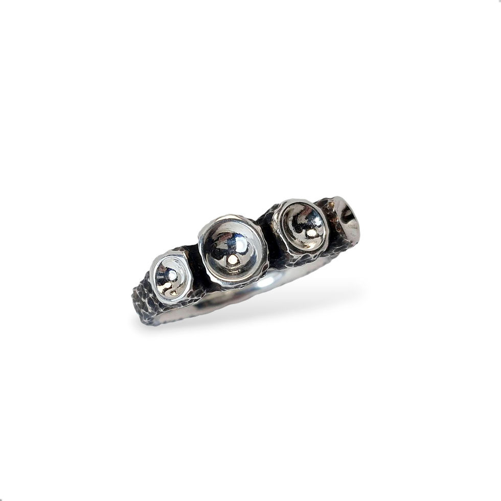 sidabrinis juodas vienetinis žiedas autorinė vytautės jankūnaitės juvelyrika rankų darbo juodas