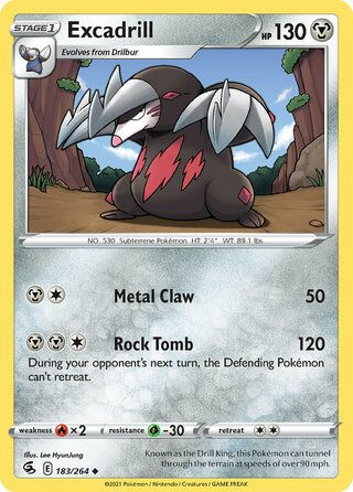 Excadrill 183/264 - Non Holo, SWSH Fusion Strike