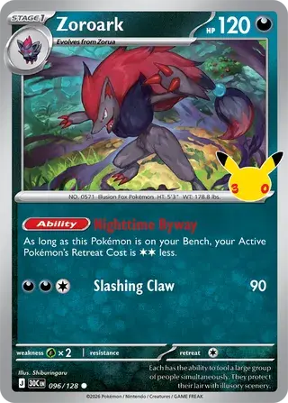 Zoroark 096/128 - Holo, 30th Celebrations
