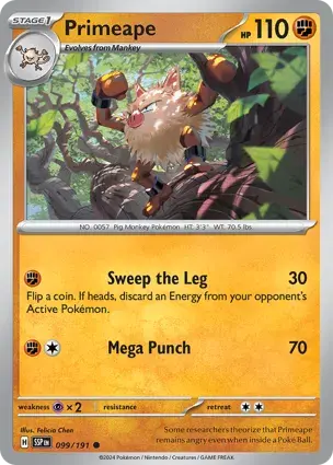 Primeape 099/191 - Non Holo, SV Surging Sparks