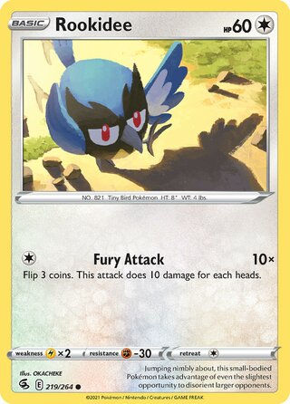 Rookidee 219/264 - Non Holo, SWSH Fusion Strike