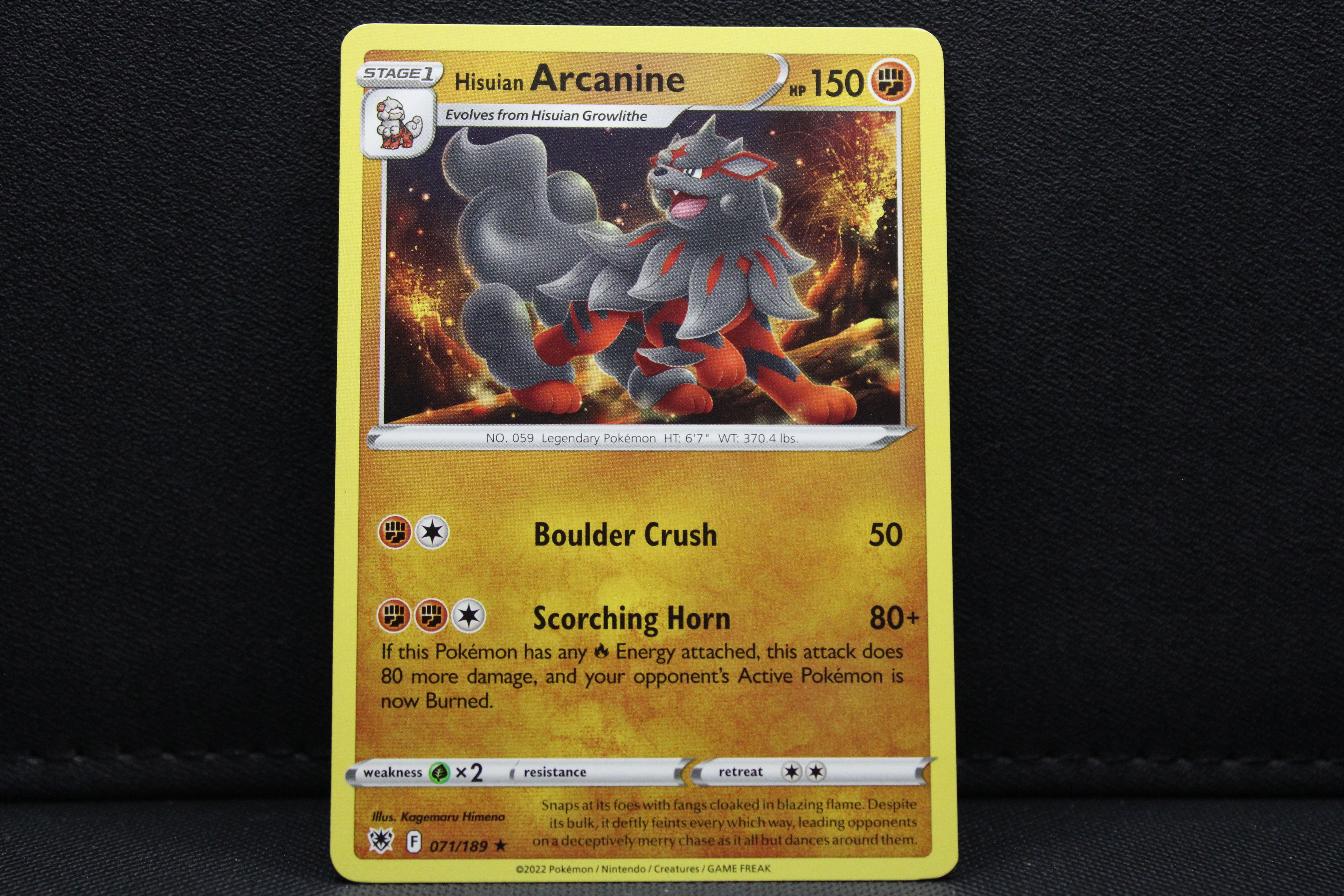 Hisuian Arcanine 071/189 - Non Holo, SWSH Astral Radiance 
