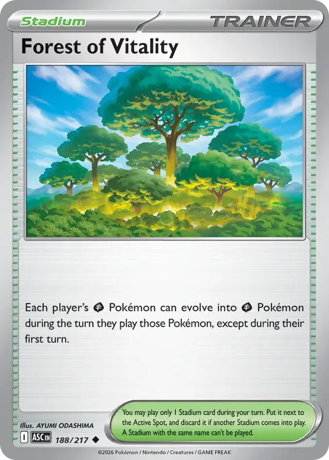 Forest of Vitality 188/217 - Trainer Non Holo, ME Ascended Heroes