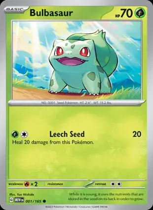 Bulbasaur 001/165 - Non Holo, SV 151