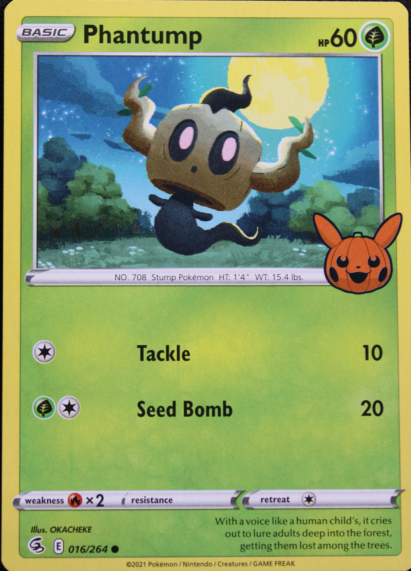 Phantump 016/264 - Non Holo Trick or Trade Stamp, SWSH Fusion Strike