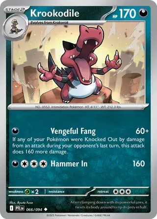 Krookodile 066/094 - Non Holo, ME Phantasmal Flames