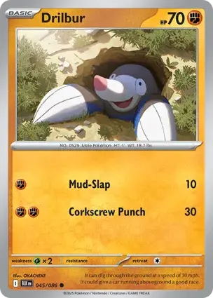 Drillbur 045/086 - Non Holo, SV Black Bolt