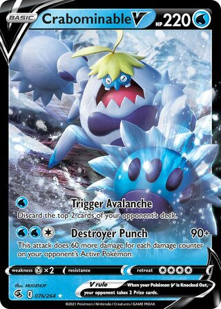 Crabominable V 076/264 - Holo (Full Art), SWSH Fusion Strike