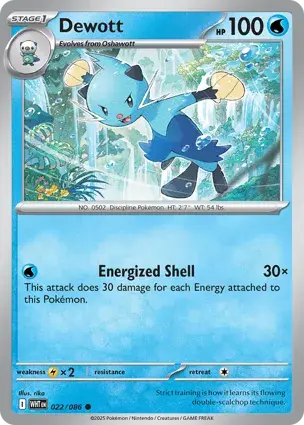 Dewott 022/086 - Non Holo, SV White Flare