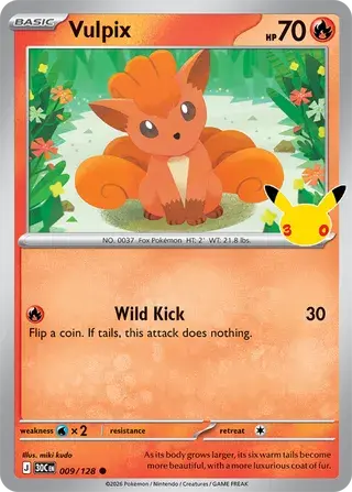 Vulpix 009/128 - Holo 30th Celebrations