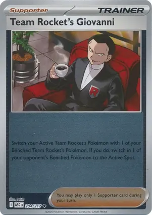 Team Rocket's Giovanni 204/217 - Reverse Holo, ME Ascended Heroes