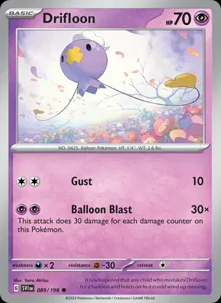 Drifloon 089/198 - Non Holo, SV Scarlet & Violet