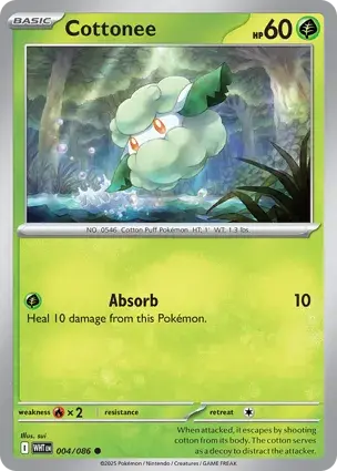 Cottonee 004/086 - Non Holo, SV White Flare