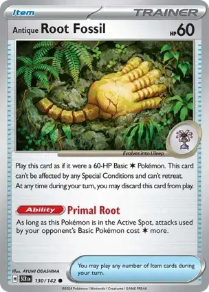 Antique Root Fossil 130/142 - Trainer Non Holo, SV Stellar Crown