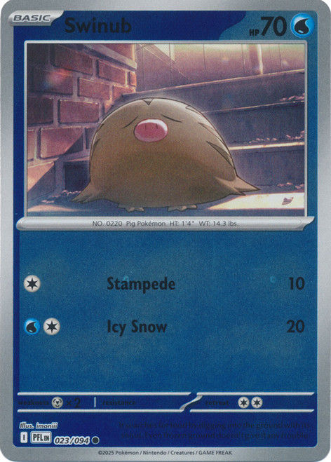 Swinub 023/094 - Reverse Holo, ME Phantasmal Flames