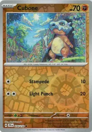 Cubone 076/159 - Reverse Holo, S&V Journey Together 