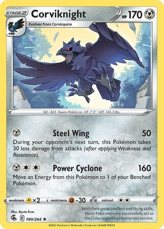 Corviknight 190/264 - Non Holo, SWSH Fusion Strike
