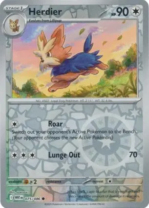 Herdier 075/086 - Reverse Holo, SV White Flare