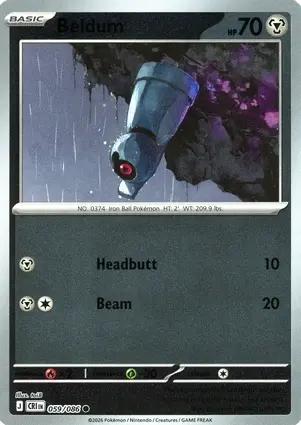 Beldum 059/086 - Reverse Holo, ME Chaos Rising