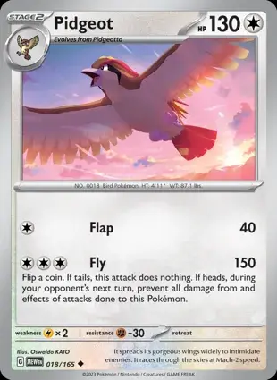 Pidgeot 018/165 - Non Holo, SV 151