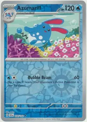 Azumarill 034/142 - Reverse Holo, SV Stellar Crown