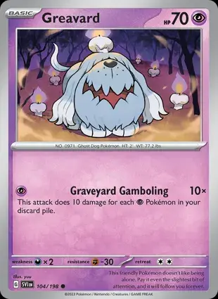 Greavard 104/198 - Non Holo, SV Scarlet & Violet