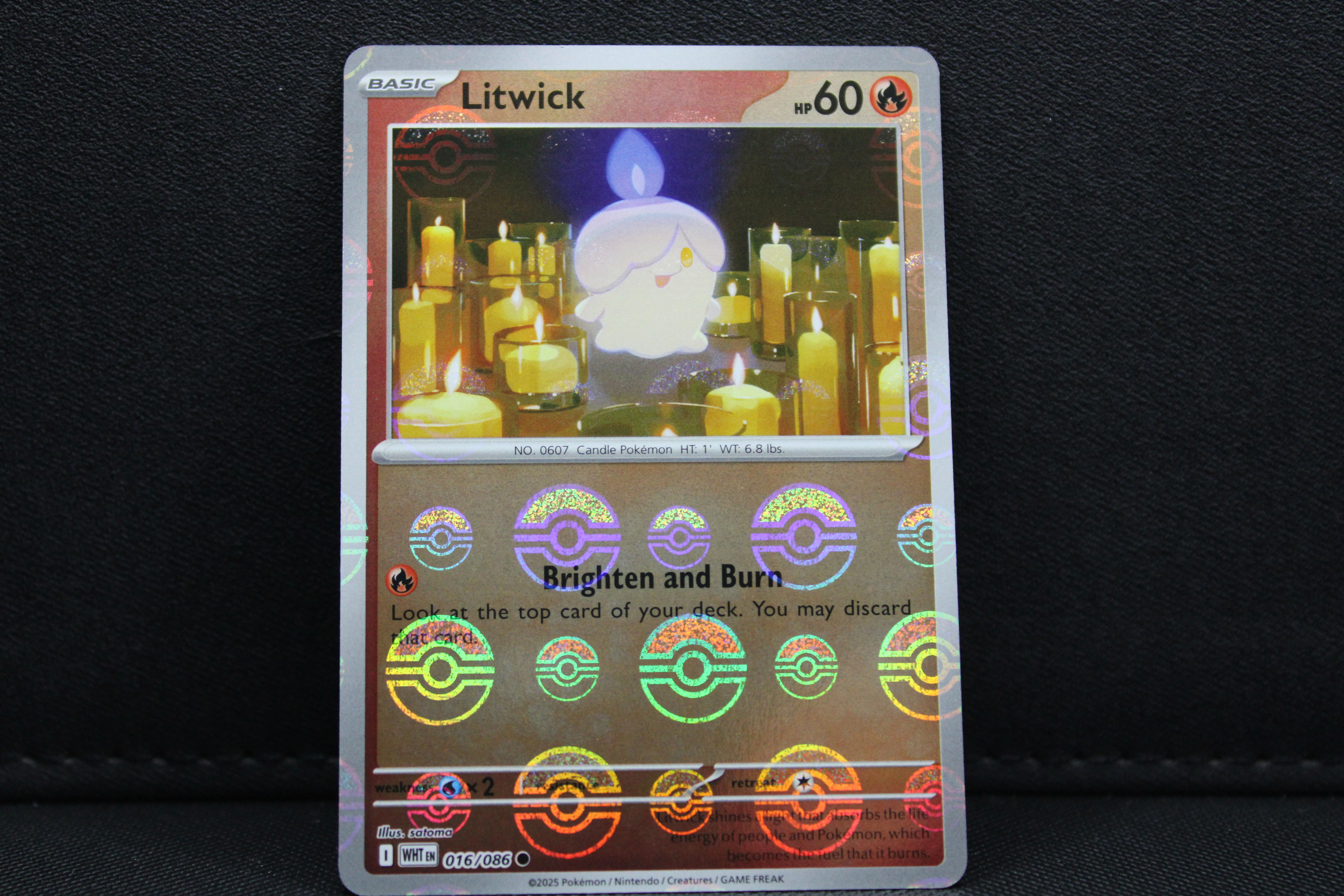 Litwick 016/086 - Reverse Holo (Pokeball), SV White Flare
