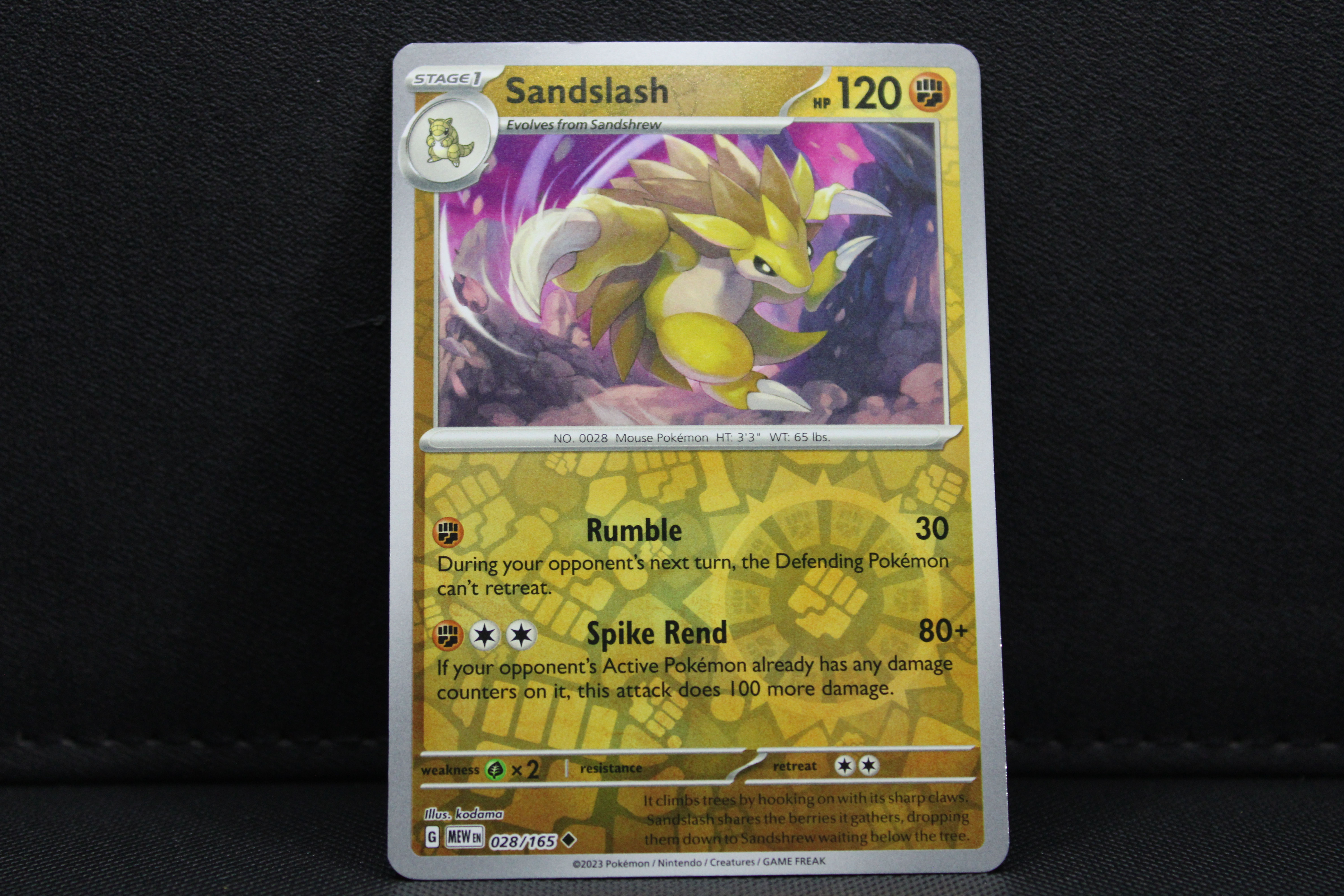 Sandslash 028/165 - Reverse Holo, SV 151