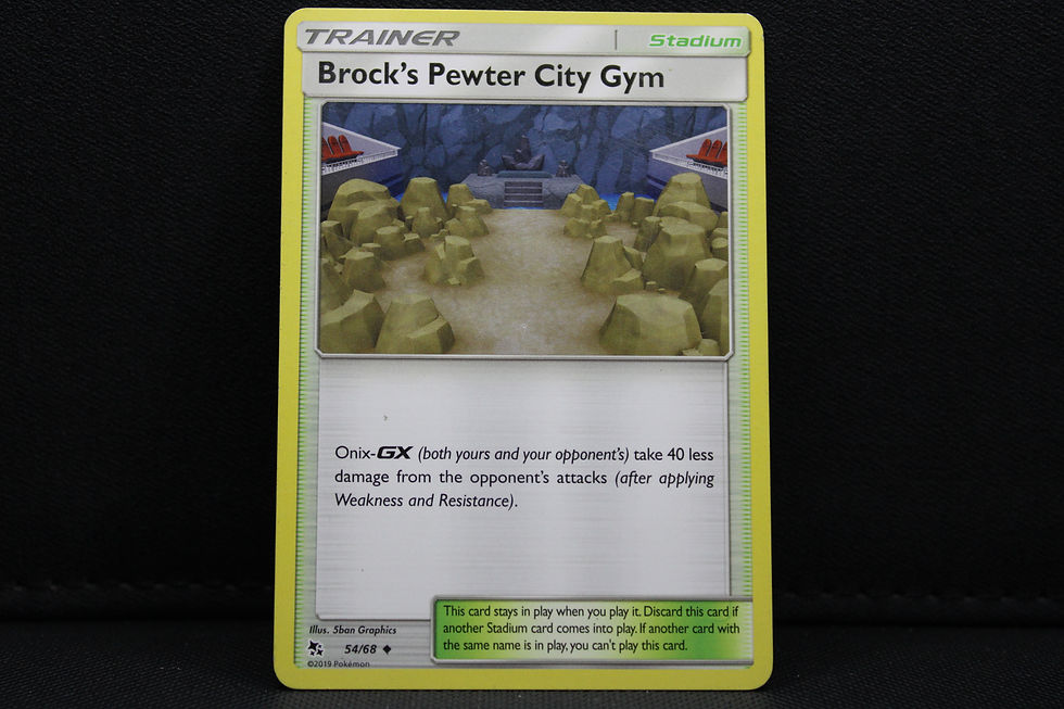 Thumbnail: Brock's Pewter City Gym 54/68 - Trainer Non Holo, Sun&Moon Hidden Fates