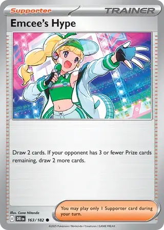 Emcee's Hype 163/182 - Trainer Non Holo, SV Destined Rivals