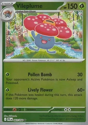 Vileplume 003/094 - Reverse Holo, ME Phantasmal Flames