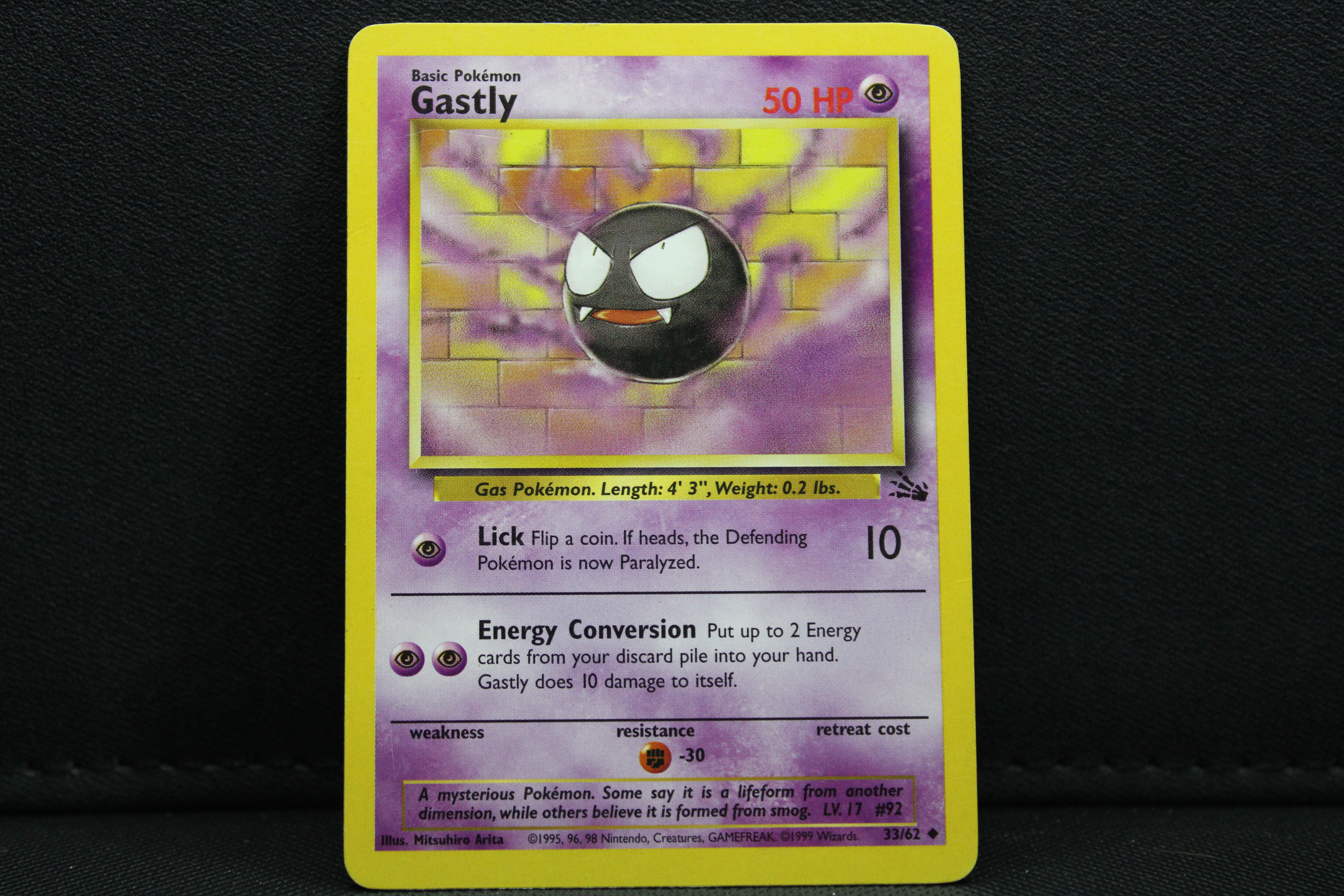 Gastly 33/62 - Non Holo, 1999 Fossil