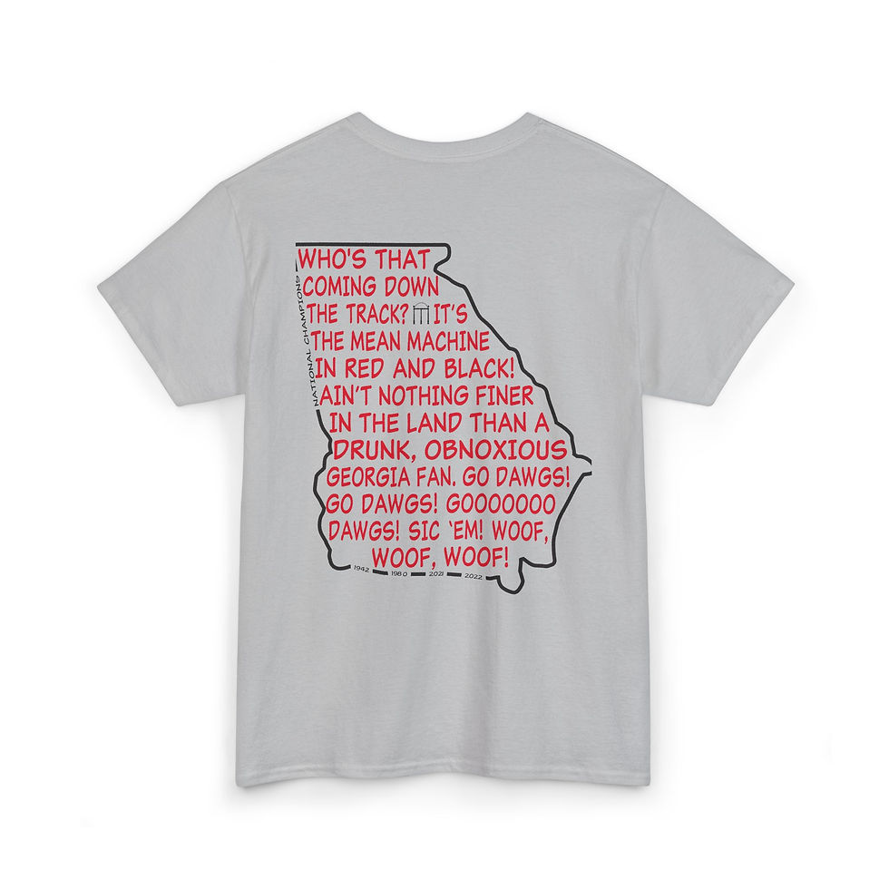 Thumbnail: UGA Who's That Coming Down The Tracks - Unisex Heavy Cotton Tee