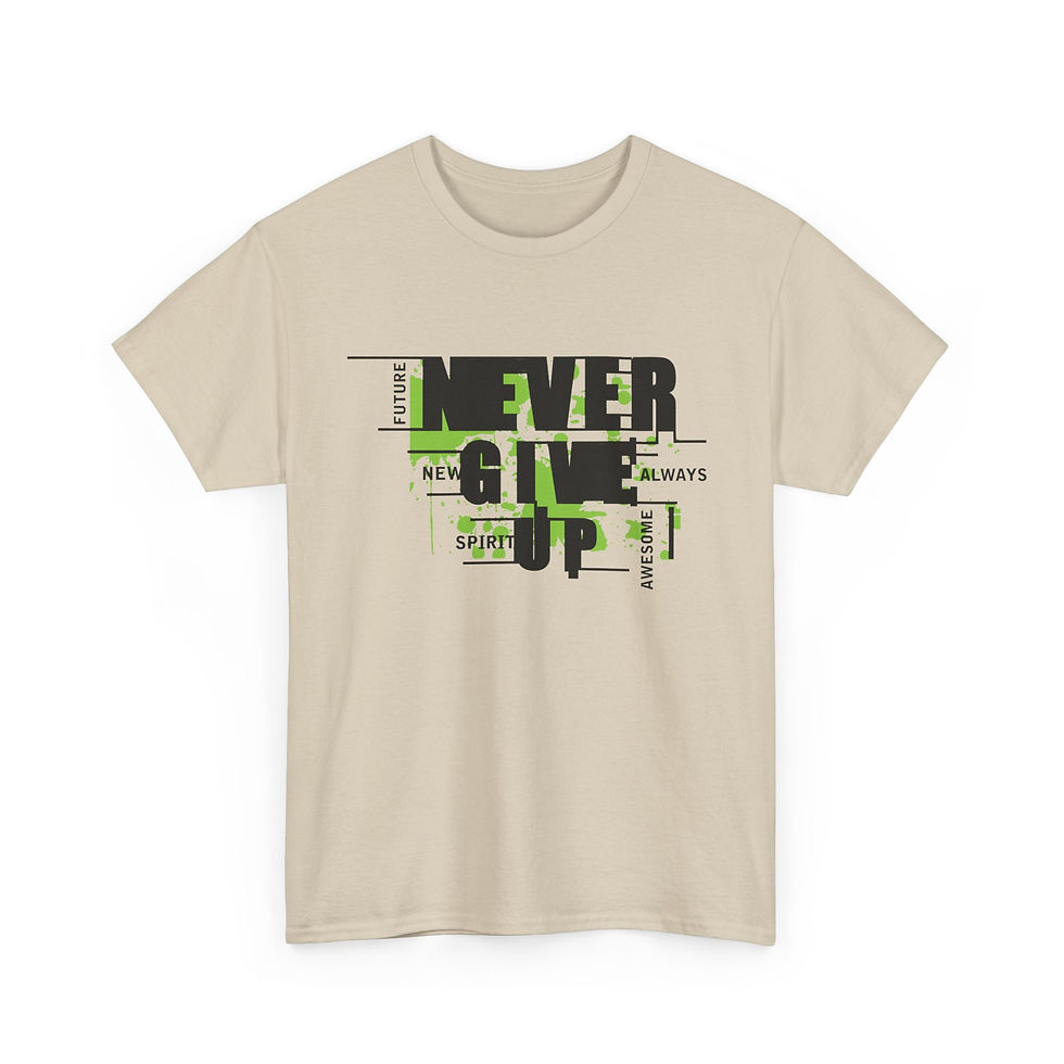 Thumbnail: Never Give Up - Unisex Heavy Cotton Shirt