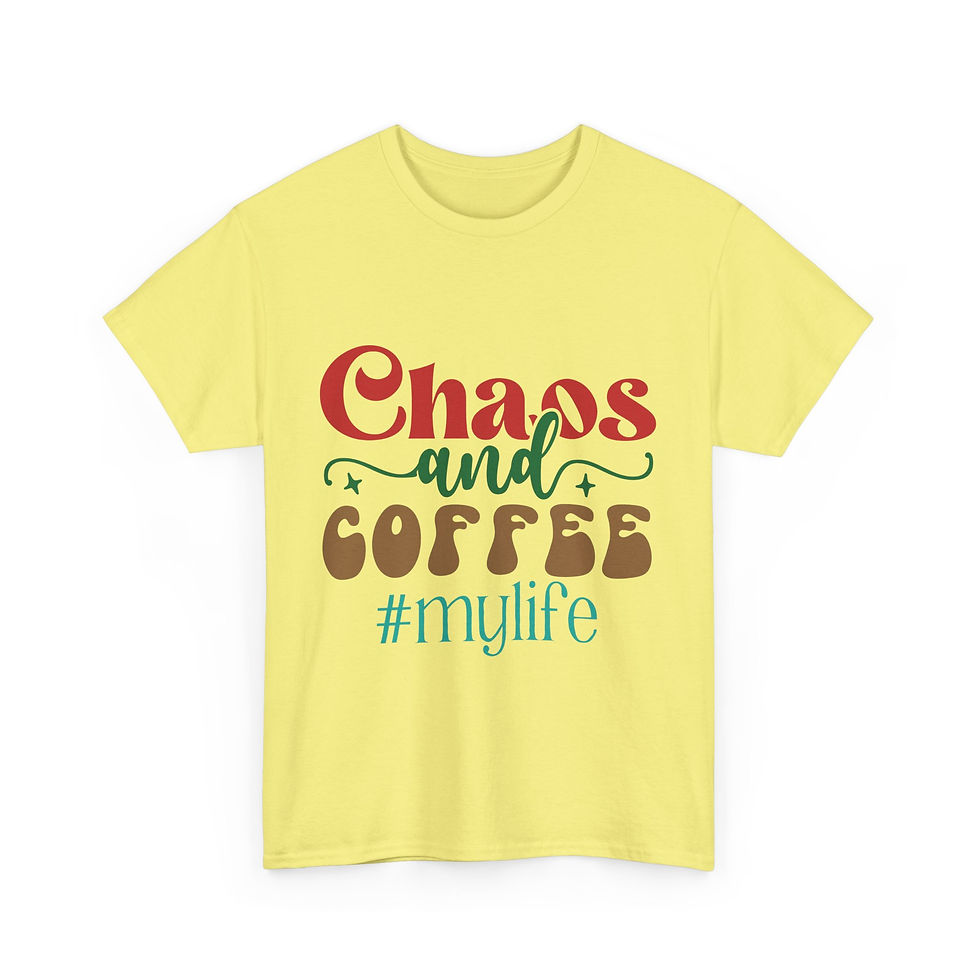 Thumbnail: Chaos and Coffee - Unisex Heavy Cotton Tee