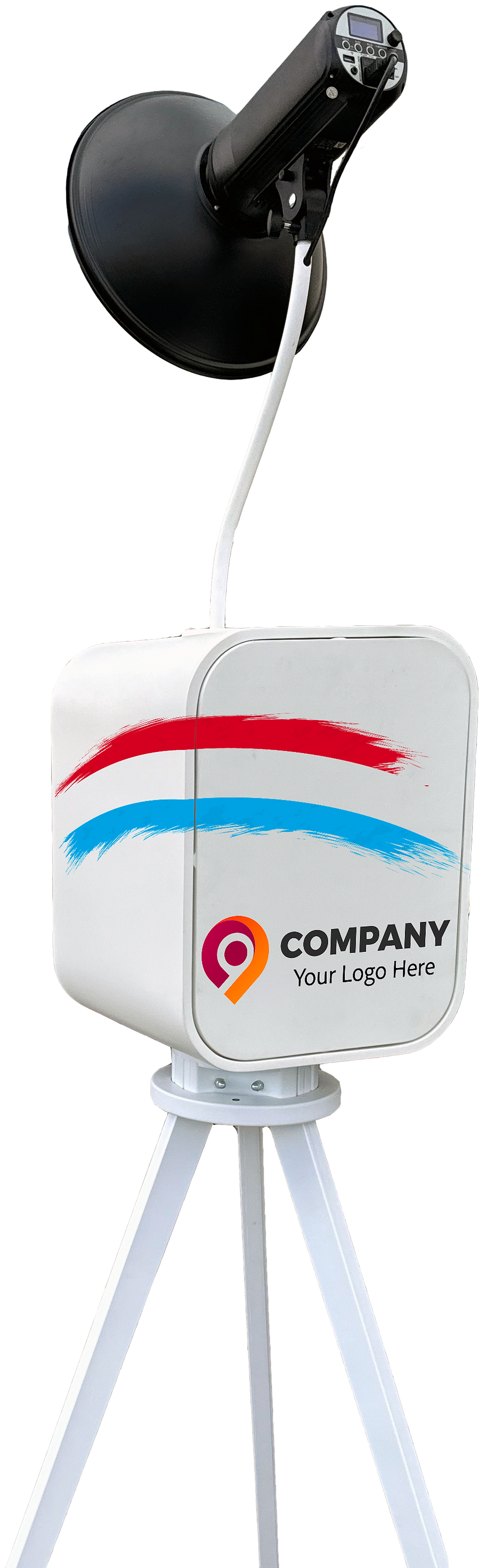 Instabox M Fotobox mit Firmenbranding von hinten